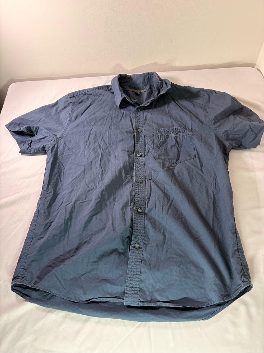 Old Navy Men's Short-Sleeve Button-Down Shirt - Slate Blue